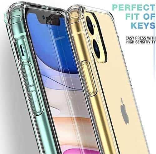 Apple iPhone 11 Clear Case Slim With 4 Corners [Shock Absorption] Hard Back Soft Bumper Cover