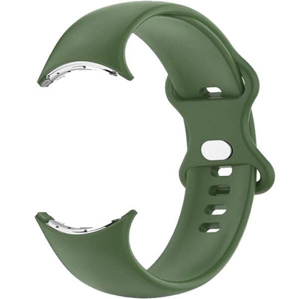 For Google Pixel Smart Watch Replacement Adjustable Soft Silicone Strap Watch Band Straps Quick Release Wristband - (Army Green)