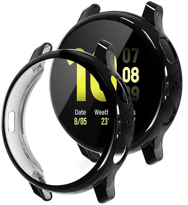 Samsung Galaxy Watch Active 2 40mm & 44mm Full Cover Protective Air Cushion Gel Case Cover (Black)