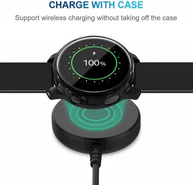 Samsung Galaxy Watch Active 2 40mm & 44mm Full Cover Protective Air Cushion Gel Case Cover (Black)