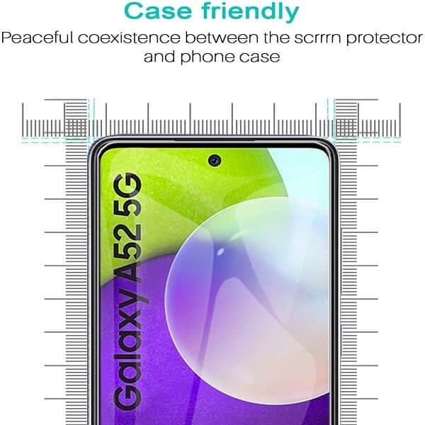 [2 Pack] Samsung Galaxy A52 Full Coverage Tempered Glass Screen Protector Film Guard (Clear)