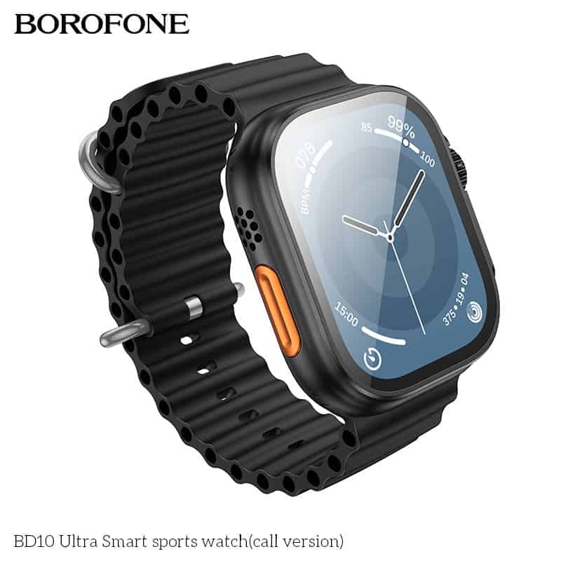 Borofone BD10 Ultra Answer /Make Calls 2 inch Bluetooth 5.3 Sports Smart Watch For Men /Women (Black)