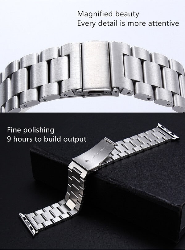 For Apple Watch Series 7 /SE /6 /5 /4 /3 /2 /1 Replacement Wrist Band 38mm 40mm 41mm 42mm 44mm 45mm Stainless Steel Metal iWatch Wristband Loop Strap