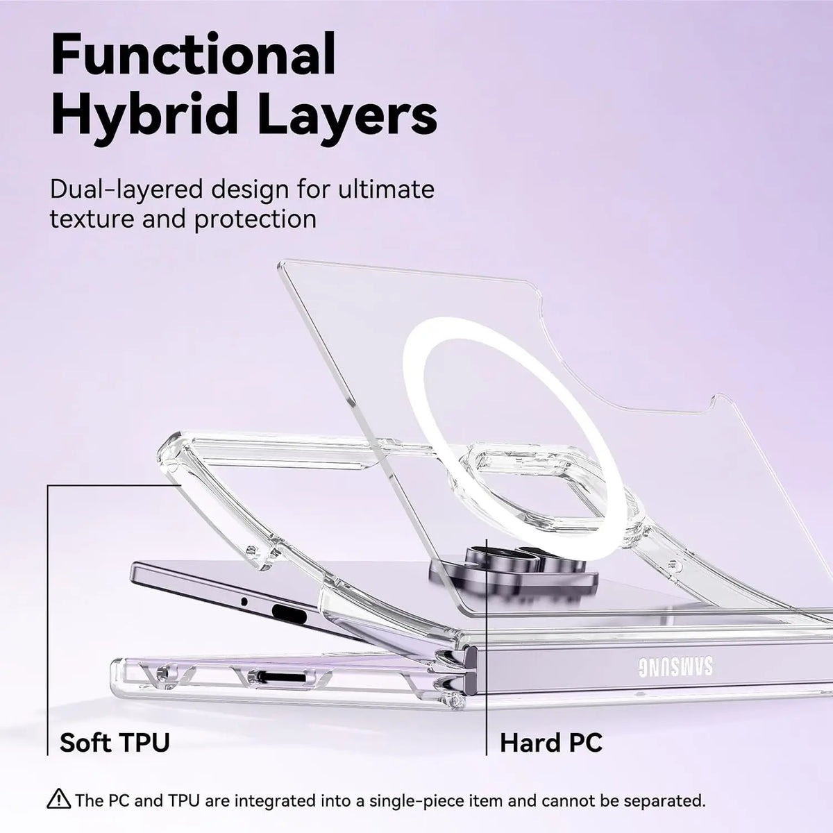 For Samsung Galaxy Z Fold 8 | 8 Ultra MagSafe Magnetic Case with HaloLock Shockproof Scratch Resistant Back Clear Protective Cover