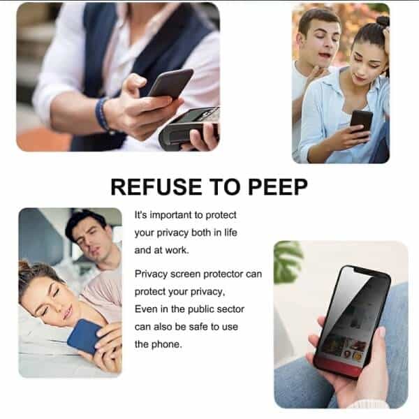 [2 Pack] Matte Privacy For iPhone 7 8 X XR XS 11 12 13 14 Pro MAX Plus Tempered Glass Screen Protector