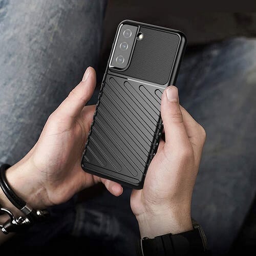 Samsung Galaxy S21 Case Shockproof Absorption Anti Scratch Heavy Duty Durable Drop Protection Phone Armor Back Cover (Black) 1