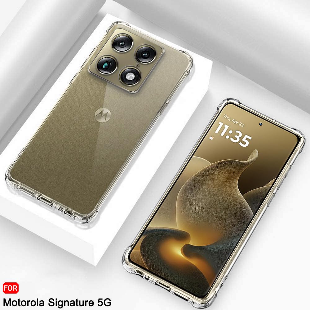 For Motorola Moto Signature 5G SupRShield Clear Case Shockproof Heavy Duty Gel Air Cushion Cover