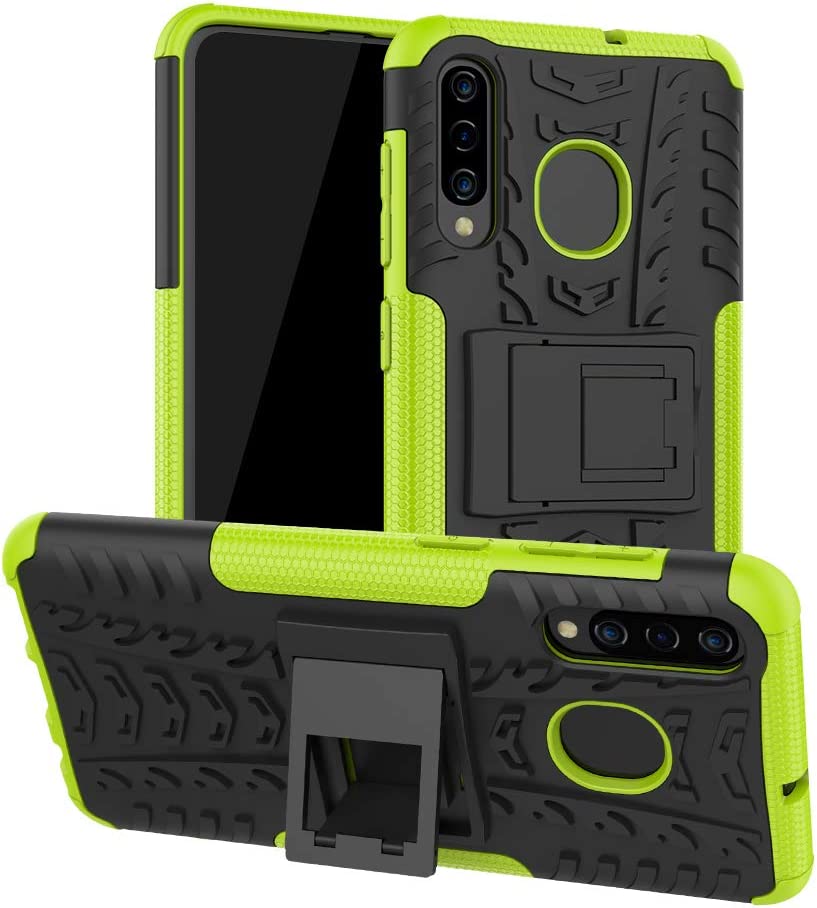 Samsung Galaxy A20/A30 Heavy Duty Tough Shockproof Rugged Kickstand Case Cover (Black)