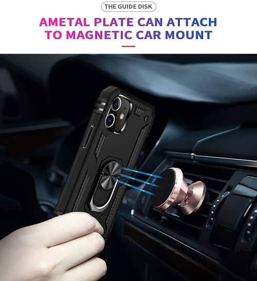 For Apple iPhone 12 /12Mini /12 Pro /12 Pro Max Anti Scratch Rugged Magnetic Car Mount Ring Case Cover