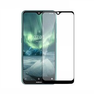 Nokia 7.2 Full Cover Coverage Tempered Glass LCD Screen Protector Film Guard (Black)