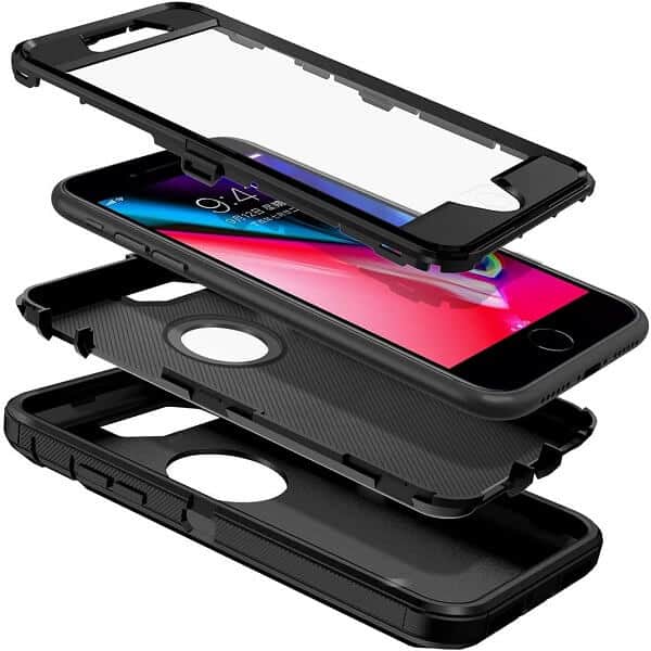 For Apple iPhone 6 Plus /6S Plus Case Drop Resistant Defender Tradies Heavy Duty Rugged Shockproof Tough Cover (Black)