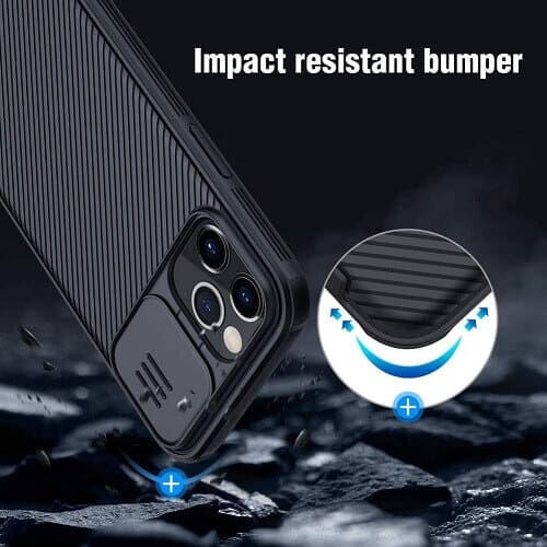 Nillkin Apple iPhone 12 Pro Case, CamShield Series Slim Stylish Protective Case With Slide Camera Cover - Black