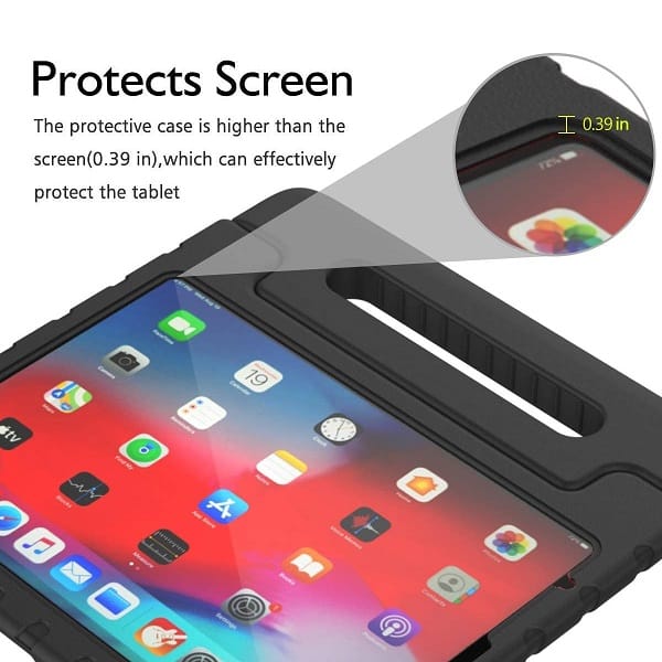 Apple iPad Air 4 /4th Gen 10.9 2020 kids Case, Kickstand Shockproof Heavy Duty Protective Handle Stand Light Weight Kids Friendly Cover (Black)