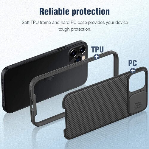 Nillkin Apple iPhone 12 Pro Case, CamShield Series Slim Stylish Protective Case With Slide Camera Cover - Black