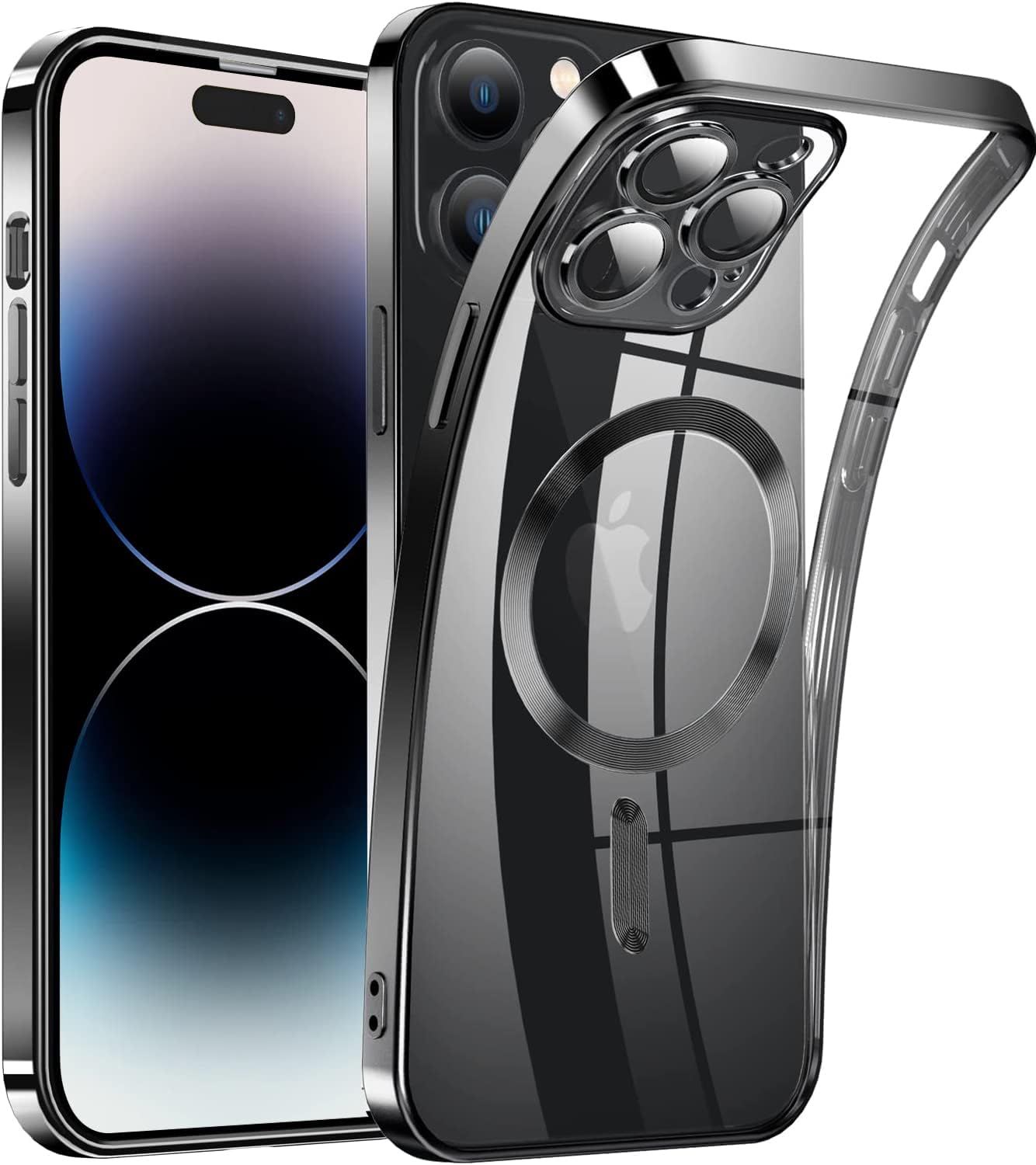 For Apple iPhone 13,13 Pro,13 Pro Max, 13 Mini MagSafe Magnetic Case HaloLock Shockproof Scratch Resistant Back Clear Protective Cover