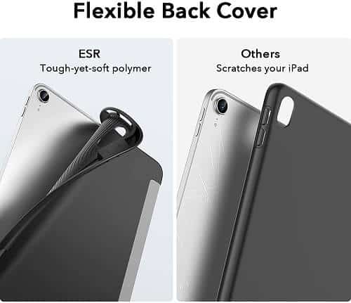 With Pencil Holder Apple iPad Air 4 4th Gen 10.9 inch 2020 Folio Auto Sleep /Wake Cover Soft Flexible Case Case (Black) X2