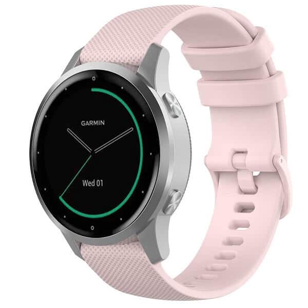 Garmin Vivoactive 4S Silicone Wristband Adjustable Rubber Watch Replacements Band Kit Strap (Rose Gold)