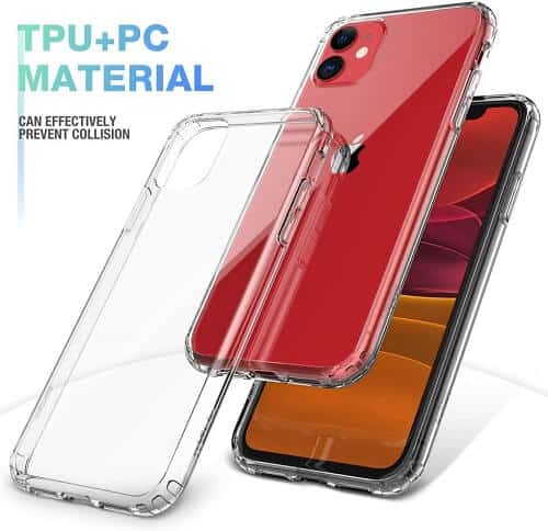 Apple iPhone 11 Clear Case Slim With 4 Corners [Shock Absorption] Hard Back Soft Bumper Cover