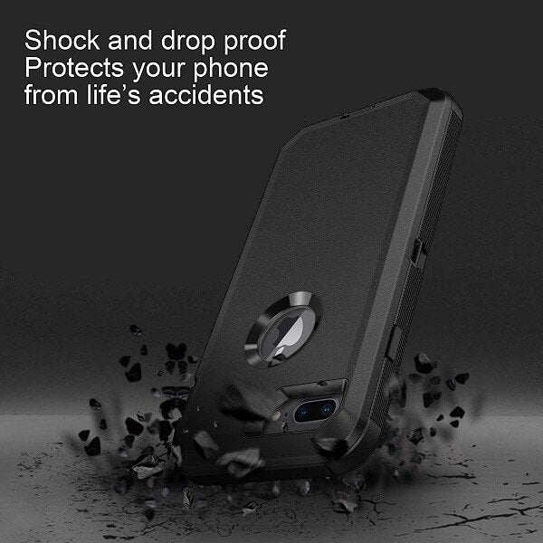 For Apple iPhone 6 Plus /6S Plus Case Drop Resistant Defender Tradies Heavy Duty Rugged Shockproof Tough Cover (Black)