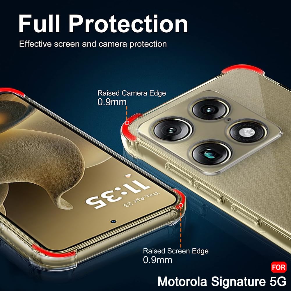 For Motorola Moto Signature 5G SupRShield Clear Case Shockproof Heavy Duty Gel Air Cushion Cover