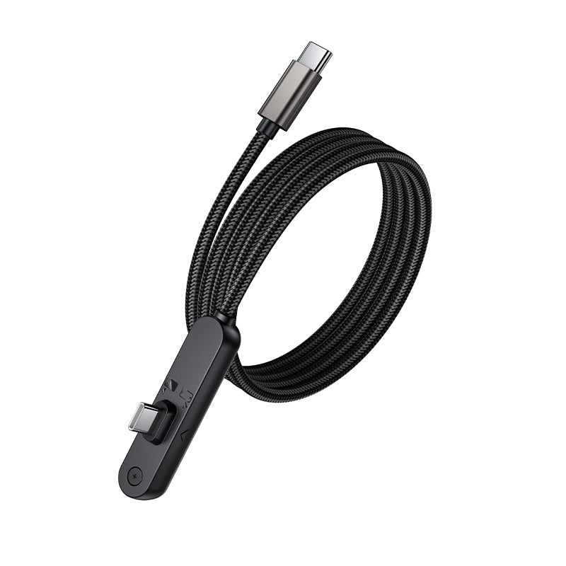 Borofone BX125 Pacifico 1M/3ft 60W Elbow PD USB-C to USB-C Braided Cable Fast Charger with Invisible Foldable Phone Stand