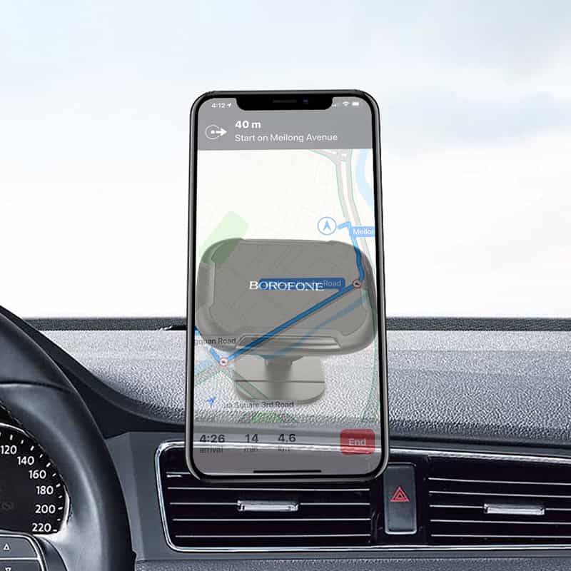 Borofone BH36 Voyage Center Console Magnetic Car Mount Mobile Phone Holder For iPhone Samsung Google Oppo, Moto, Nokia, HMD (Black)