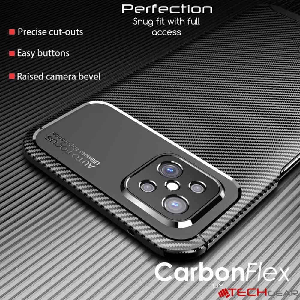 Oppo Reno4 Z 5G Shockproof Heavy Duty Rugged Carbon Fiber Matte Case Cover (Black)