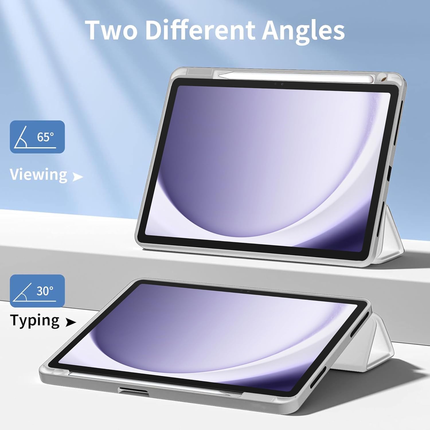 For Samsung Galaxy Tab A11+Plus/ A9+ Plus Case With Pencil Holder Rotaing Folio Leather Stand Cover