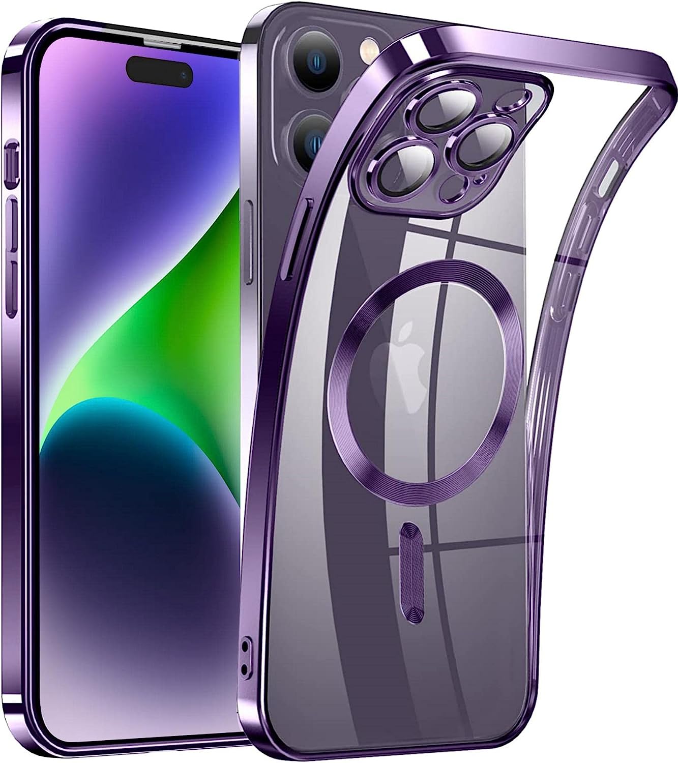 For Apple iPhone 13,13 Pro,13 Pro Max, 13 Mini MagSafe Magnetic Case HaloLock Shockproof Scratch Resistant Back Clear Protective Cover