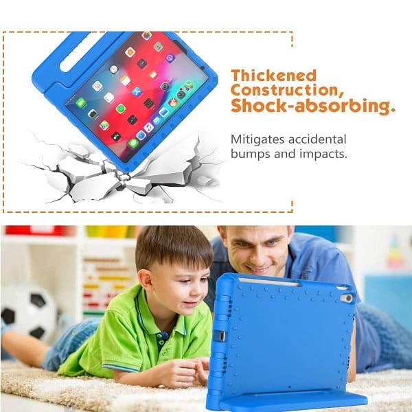 Apple iPad Air 4 /4th Gen 10.9 2020 kids Case, Kickstand Shockproof Heavy Duty Protective Handle Stand Light Weight Kids Friendly Cover (Blue)