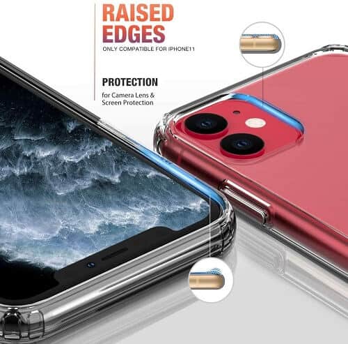 Apple iPhone 11 Clear Case Slim With 4 Corners [Shock Absorption] Hard Back Soft Bumper Cover