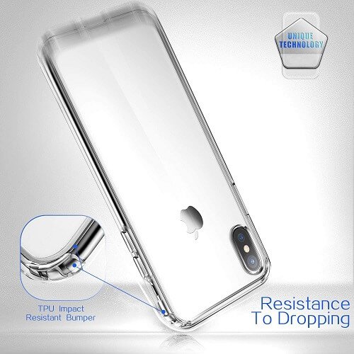 Apple iPhone X /XS Clear Case Slim With 4 Corners [Shock Absorption] Hard Back Soft Bumper Cover
