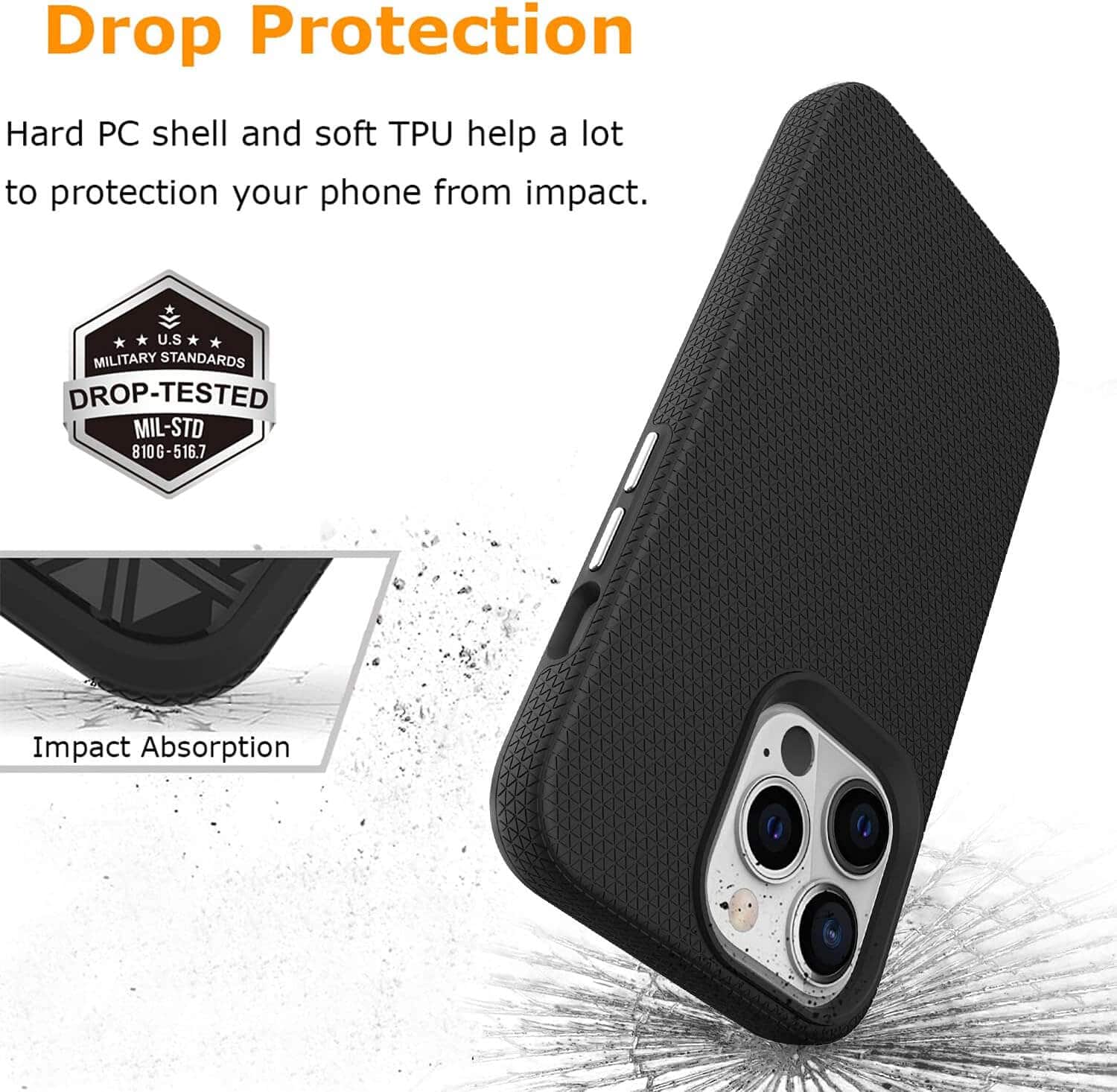 Triangle For iPhone 15/15 Pro/15 Pro Max /15 Plus Shockproof Case Rugged Heavy Duty Armor Rugged Bumper Anti Knock Back Apple Cover