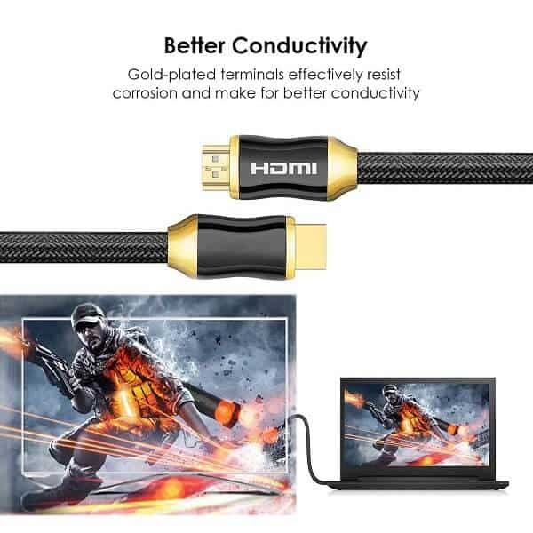 4K 33FT 10M 10 Meters HDMI Cable High Speed Ultra HD 4K 1080p Pro Series with Nylon Crystal Net Zinc Alloy Gold Plated Connector Compatible With PS5 /PS4 /Xbox 360 /Mac /HDTV /Projector /TV Box & Monitor (10m)