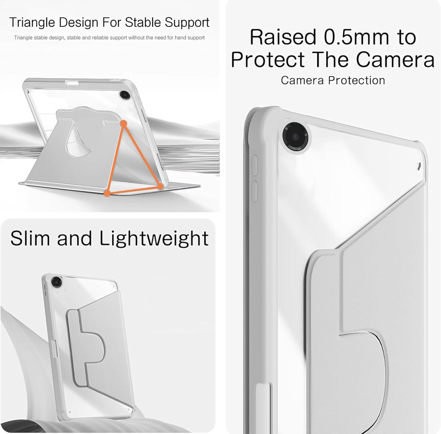 For Samsung Galaxy Tab A11+Plus/ A9+ Plus Case With Pencil Holder Rotaing Folio Leather Stand Cover