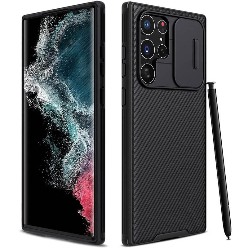 Nillkin Samsung Galaxy S22 Ultra 5G Case, CamShield Series Slim Stylish Shockproof Protective Case with Slide Camera Cover – Black