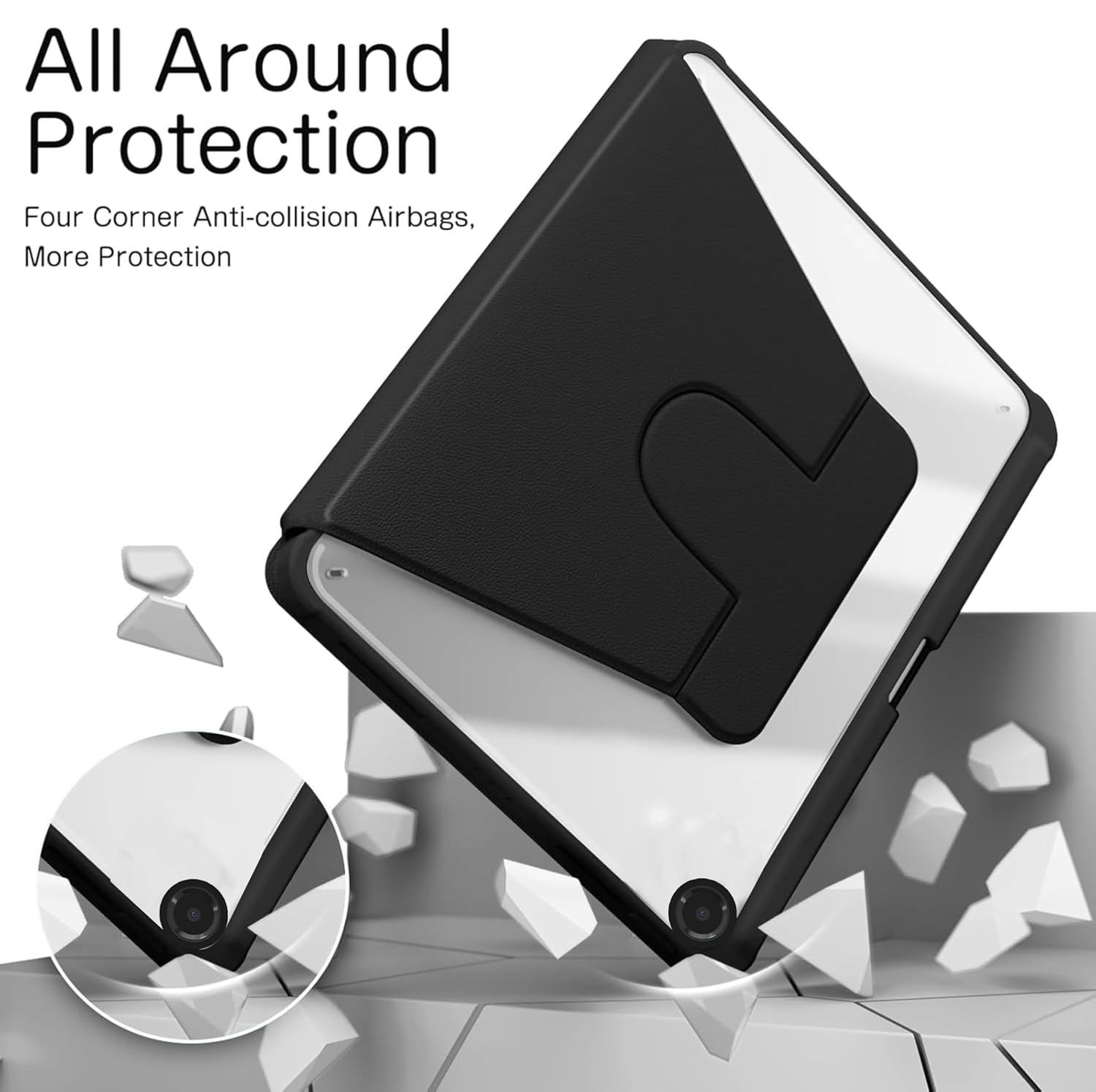 For Samsung Galaxy Tab A11+Plus/ A9+ Plus Case With Pencil Holder Rotaing Folio Leather Stand Cover