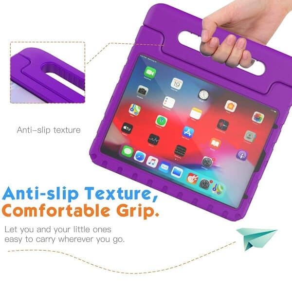 Apple iPad Air 4 /4th Gen 10.9 2020 kids Case, Kickstand Shockproof Heavy Duty Protective Handle Stand Light Weight Kids Friendly Cover (Purple)