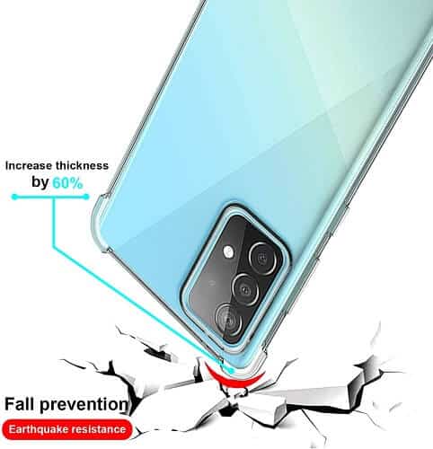 Samsung Galaxy A52 5G Clear Case Shockproof Tough Gel Clear Transparent Air Cushion Cover (Transparent)