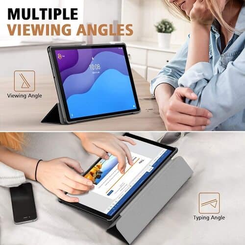 Lenovo Tab M10 HD 2nd Gen TB-X306X /TB-X306F 10.1 inch 2020 Folio Smart Cover Flip Magnetic Leather Case (Black)