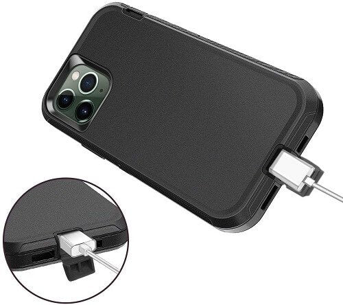 Apple iPhone 11 Pro Case Drop Resistant Defender Tradies Heavy Duty Rugged Shockproof Cover (Black)