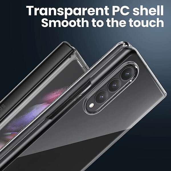 For Samsung Galaxy Z Fold 3 5G Transparent Hard Shel Slim Polycarbonate Case Cover (Clear)