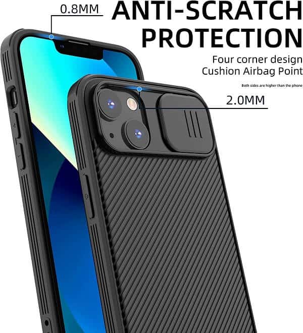 Nillkin For Apple iPhone 14 Case [Support Magsafe Charger] CamShield With Camera Protection Case Slim Magnetic Shockproof Heavy Duty Cover (Black)