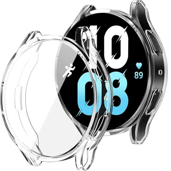 For Samsung Galaxy Watch 5 44mm Soft Gel Air Cushion Case Full Cover Protector (Clear)