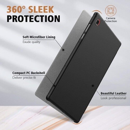 Lenovo Tab M10 HD 2nd Gen TB-X306X /TB-X306F 10.1 inch 2020 Folio Smart Cover Flip Magnetic Leather Case (Black)