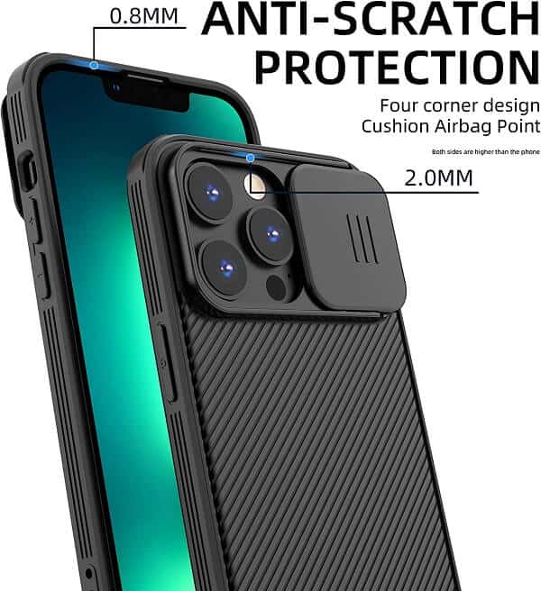 Nillkin For Apple iPhone 14 Pro Case [Support Magsafe Charger] CamShield With Camera Protection Slim Magnetic Shockproof Heavy Duty Cover (Black)