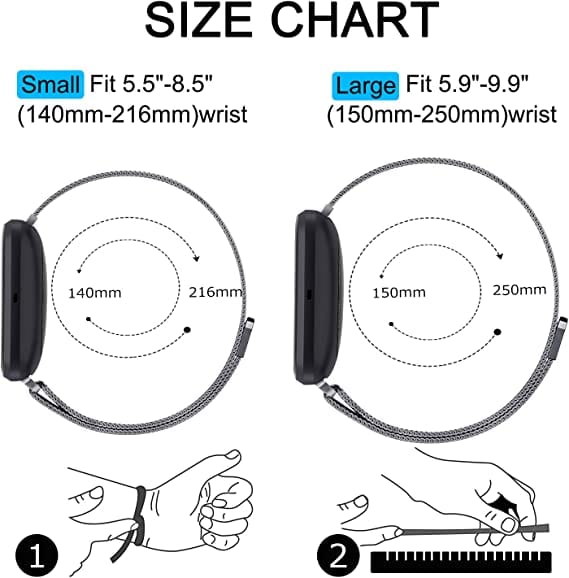 For Fitbit Sense /Fitbit Sense 2 Magnetic Milanese Band Stainless Steel Loop Mesh Wristband Strap Bracelet (Rainbow)