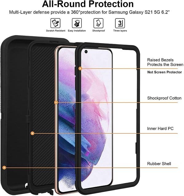 Samsung Galaxy S21 Military Grade Protection Bumper Case Cover