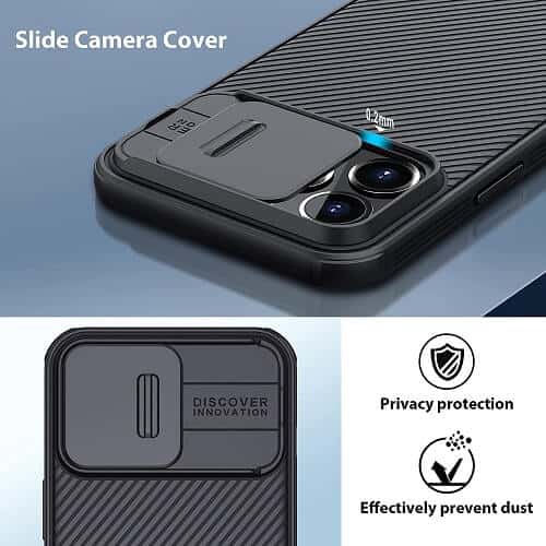 Apple iPhone 13 Pro Nillkin Case, CamShield Series Shockproof Heavy Duty Protective Case With Slide Camera Cover - Black