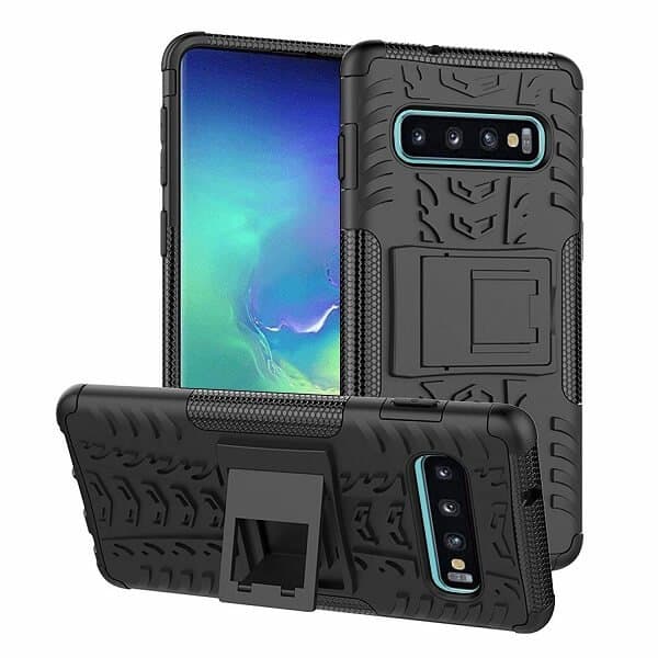 Samsung Galaxy S10+ Shockproof Case Heavy Duty Rugged Protective Cover (Black)